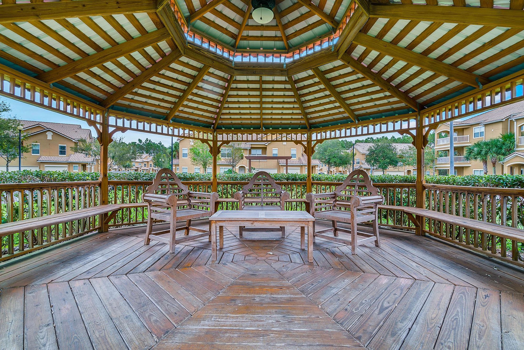 Gazebo with seating area