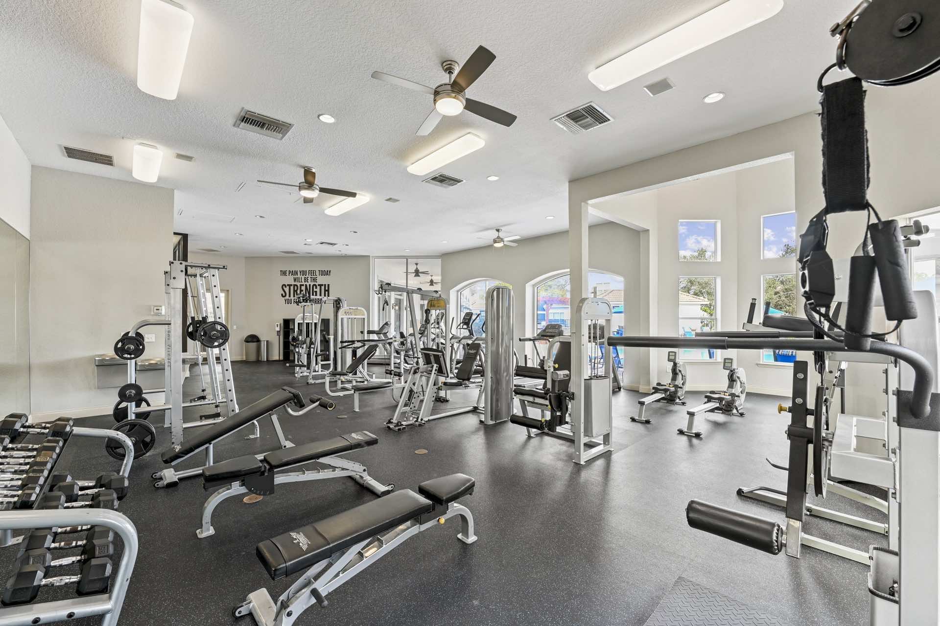 Weight lifting area of the fitness center